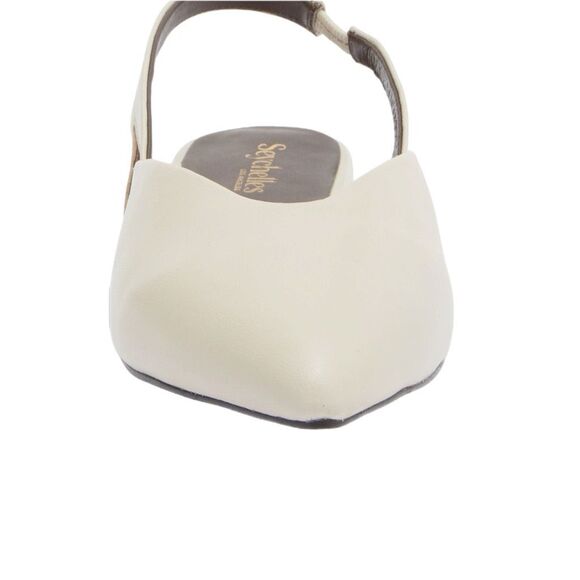 NWT Seychelles “good girl” leather sling back flat in ivory size 6 - Picture 3 of 11